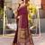maroon soft cotton woven saree with blouse