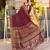 maroon soft cotton woven saree with blouse