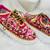 Red suede thread, nakshi & zari work sneakers