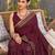 maroon soft cotton woven saree with blouse