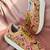 Light pink suede thread, nakshi, sippi & zari work sneakers