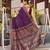 purple soft cotton woven saree with blouse