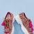 Red suede beads, thread & sippi work sneakers