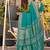 turquoise soft cotton woven saree with blouse