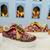 Red suede zari & nakshi work sneakers