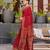 red soft cotton woven saree with blouse