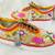 Yellow suede zari, sippi & thread work sneakers