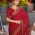 red soft cotton woven saree with blouse