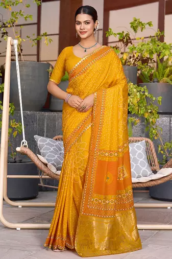 yellow soft cotton woven saree with blouse