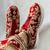 Red suede zari, sippi work sneakers