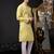 Men yellow jacquard with embroidered silk blend kurta with mirror embellishment