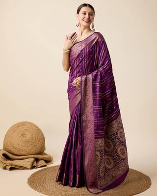 wine zari weave jacquard saree 2