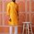 Men mustard yellow georgette kurta featuring soft feather feel fabric