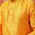 Men mustard yellow georgette kurta featuring soft feather feel fabric