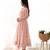 Pastel Pink Printed Anarkali     Elegant Full Flare with Matching Dupatta