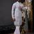 Men grey embroidered kurta with vertical sequin stripe work