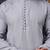 Men grey embroidered kurta with vertical sequin stripe work