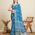 blue semi cotton sequin saree