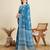 blue semi cotton sequin saree