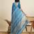 blue semi cotton sequin saree