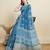 blue semi cotton sequin saree