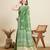 green semi cotton sequin saree