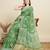 green semi cotton sequin saree