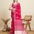 red semi cotton sequin saree
