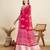 red semi cotton sequin saree