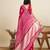 red semi cotton sequin saree