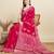 red semi cotton sequin saree