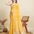 yellow semi cotton sequin saree