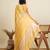 yellow semi cotton sequin saree