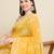 yellow semi cotton sequin saree