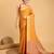 mustard banarasi woven saree with blouse