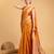 mustard banarasi woven saree with blouse