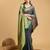 navy blue banarasi woven saree with blouse