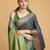 navy blue banarasi woven saree with blouse