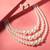 elegant 3 layer white pearl beaded necklace set with matching stud earrings