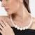 elegant single line white pearl beaded necklace set with matching stud earrings