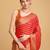red banarasi woven saree with blouse