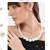 elegant single line white pearl beaded necklace set with matching stud earrings