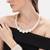 elegant single line white pearl necklace earrings and adjustable pearl bracelet