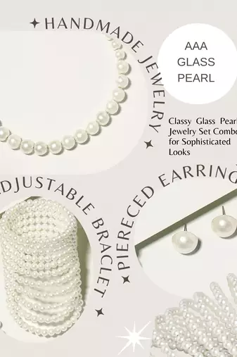 elegant single line white pearl necklace earrings and adjustable pearl bracelet