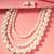 elegant 3 layer white pearl beaded necklace set with matching stud earrings