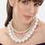 elegant 3 layer white pearl beaded necklace mala