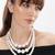 elegant 3 layer white pearl beaded necklace  mala