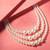 elegant 3 layer white pearl beaded necklace  mala