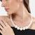 elegant single line white pearl beaded necklace mala