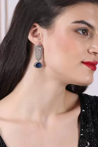 Pink cascade long ad statement earrings